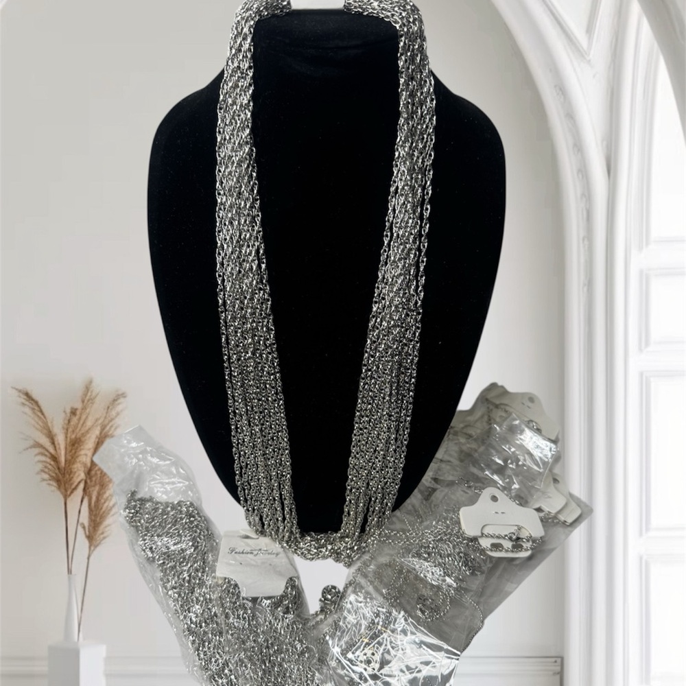 Fashion Jewelry Silver Necklace Bundle Set